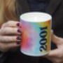 Personalised Tie Dye Rainbow Any Year Candle, thumbnail 3 of 3