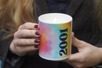 Personalised Tie Dye Rainbow Any Year Candle, 3 of 3