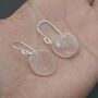 Rose Quartz Silver Square Teardrop Earrings, thumbnail 7 of 8
