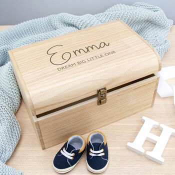 Personalised Kids Special Message Wooden Keepsake Chest, 3 of 7