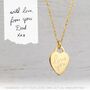 Yellow Gold Handwriting Mini Heart Necklace, thumbnail 2 of 7