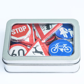 Gift Tin Of Chocolate Road Signs, 3 of 3