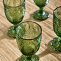 Set Of Four Botanical Fern Green Wine Goblets, thumbnail 6 of 8
