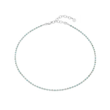 Natural Larimar And Silver Choker Necklace, 3 of 5