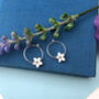 Sterling Silver Mini Textured Flower Hoop Earrings, thumbnail 11 of 12