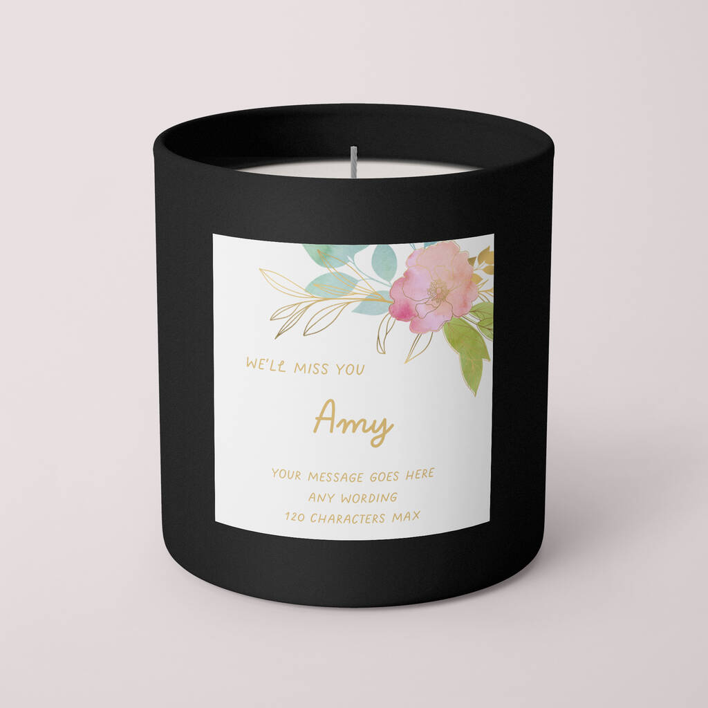 Personalised Floral New Job Candle By Arrow Gift Co