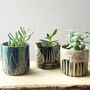 Carved Ceramic Tumbler Plant Pots In Abstract Neutrals, thumbnail 7 of 7