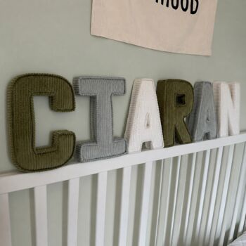 Corduroy Fabric Personalised Initial Letter, 7 of 10