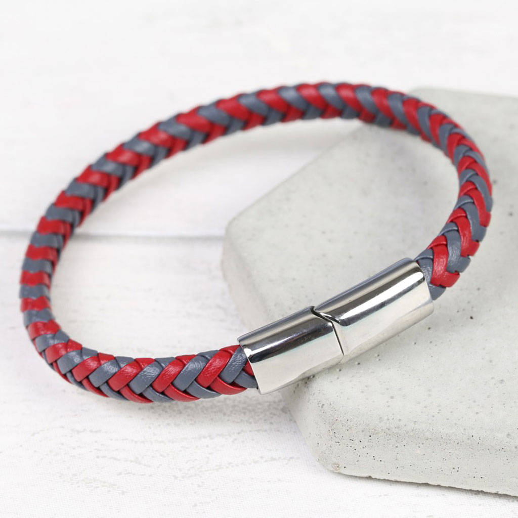 men's woven bracelet with stainless steel clasp by lisa angel ...