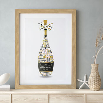 Personalised Retirement Champagne Word Art, 8 of 9