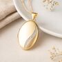 Personalised Large Solid 9ct Yellow Gold Diamond Oval Locket, thumbnail 1 of 9