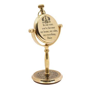 Personalised 1st Anniversary Desk Clock Gift, 3 of 12