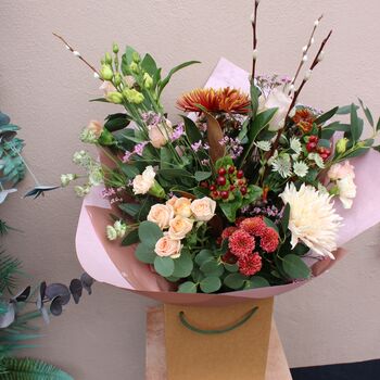 Winter Florist Choice Hand Tied Fresh Flower Bouquet, 6 of 7