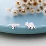 Mismatched T Rex Tyrannosaurus And Triceratops Dinosaur Stud Earrings In Sterling Silver, thumbnail 5 of 11