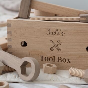 Personalised Wooden Play Toolbox Set, 2 of 7