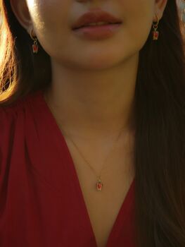 Tulip Flame Necklace And Earrings Sets, 4 of 11