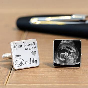 'Can't Wait To Meet You Daddy' Baby Scan Cufflinks, 3 of 6