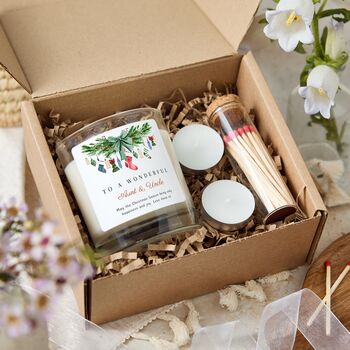 Merry Christmas To A Wonderful Auntie And Uncle Personalised Candle Gift, 4 of 8