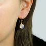 Gold Plated Moonstone Oval Earrings, thumbnail 1 of 4