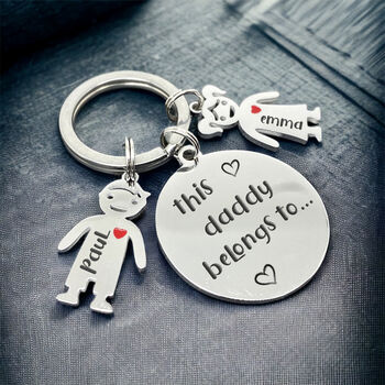 Personalised Round Keychain With Child Charms, 5 of 12