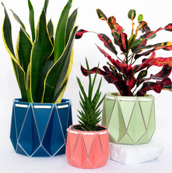 Three Origami Self Watering Eco Plant Pots, 8 of 12