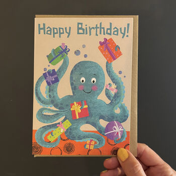 Cute Octopus Birthday Card, 4 of 4