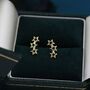 Sterling Silver Tiny Open Star Trio Stud Earrings, thumbnail 5 of 10