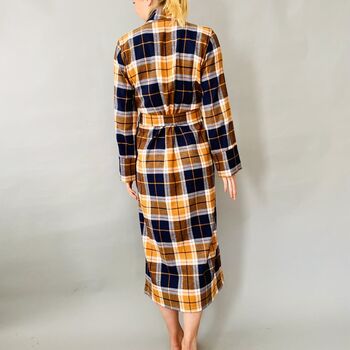 Dressing Gown In Check Brushed Cotton, 6 of 12