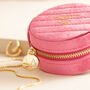 Personalised Quilted Velvet Round Travel Jewellery Case, thumbnail 6 of 6