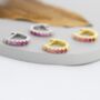 Sterling Silver Ruby Pink Ombre Cz Huggie Hoops, thumbnail 2 of 11