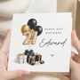 Personalised Black And Gold 21st Birthday Card For Son, thumbnail 1 of 7