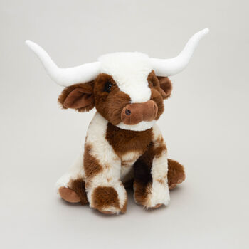 Texas Longhorn Highland Cow 18cm Plush Soft Toy With Gift Bag, 8 of 9