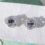 Sterling Silver Caged Black Pearl Stud Earrings, thumbnail 3 of 9