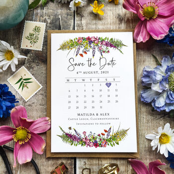 Wildflower Save The Date Cards And Envelopes, 7 of 7