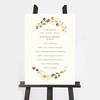 Wildflowers Wedding Order Of The Day Sign, 2 of 3