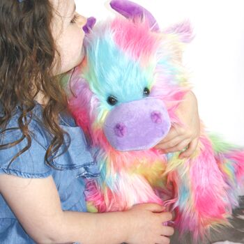 Large Highland Cow Multi Coloured Toy, 3 of 5
