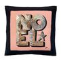 Cinnamon And Black Sequin Noel Cushion In Luxury Wool, thumbnail 1 of 1