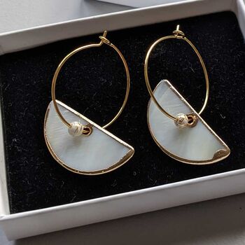 Mother Of Pearl Half Moon Earrings, 2 of 7