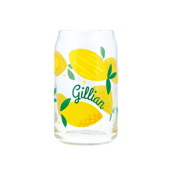 Personalised Lemons Name Printed Can Glass, 2 of 6