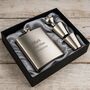 Personalised Stainless Steel Wedding Hip Flask Gift For Groom Groomsmen Bestman With Gift Box, thumbnail 1 of 2