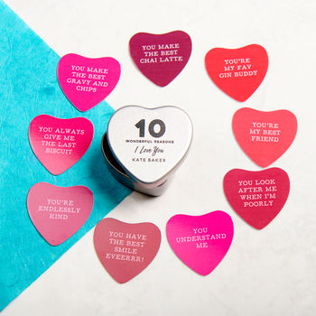 Personalised 10 Reasons I Love You Heart Tin, 2 of 4