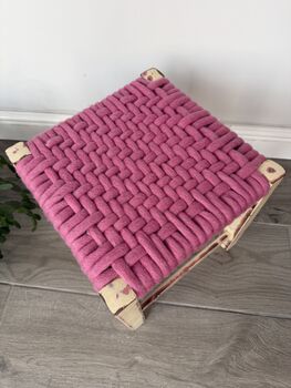 Upcycled 70's Woven Stools With Felted Merino Wool, 9 of 12