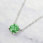 Emerald Moissanite Crystal Sterling Silver Necklace, thumbnail 1 of 6