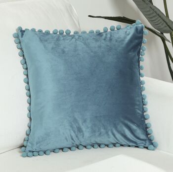 Pom Pom Plush Soft Velvet Cushion Cover, 2 of 4