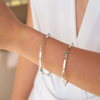 Rajput Serenity Turquoise And Pearl Stacking Bangle, 6 of 12