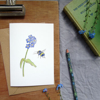 Forget Me Not And Bee Any Occasion Greetings Card, 2 of 7