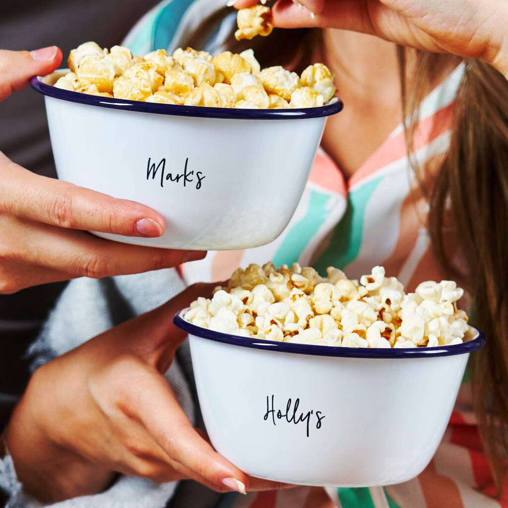 Set Of Two Personalised Couples Popcorn Bowls, 1 of 3