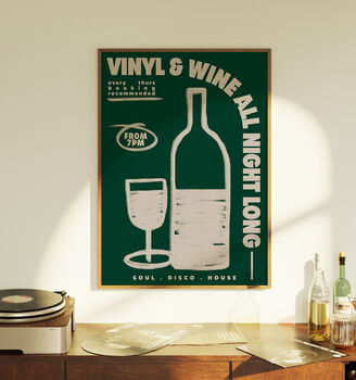 Wine And Vinyl Poster, 5 of 8