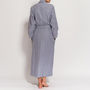 Women's Ash Grey Herringbone Two Fold Flannel Robe, thumbnail 3 of 4