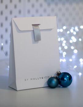 Luxury Sterling Silver Blue Planet Earrings, 3 of 3